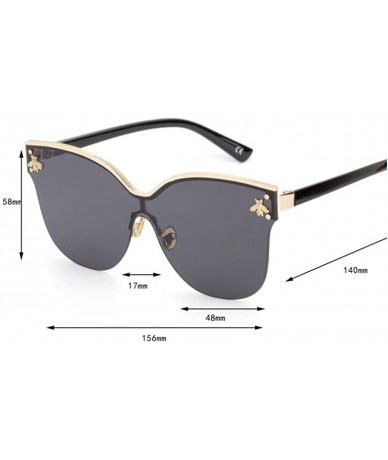 Aviator Fashion big frame one-piece sunglasses- PC lens metal frame trend sunglasses - A - CI18S9RUHDW $82.01