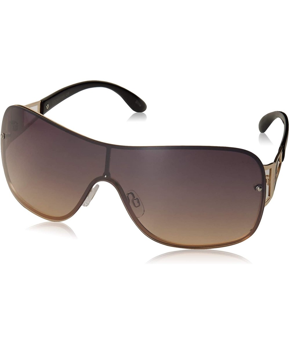 Oversized Womens Non Polarized Iridium Sunglasses - Gold & Black - CY18O39KWND $79.02