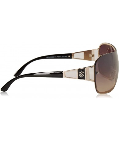 Oversized Womens Non Polarized Iridium Sunglasses - Gold & Black - CY18O39KWND $79.02