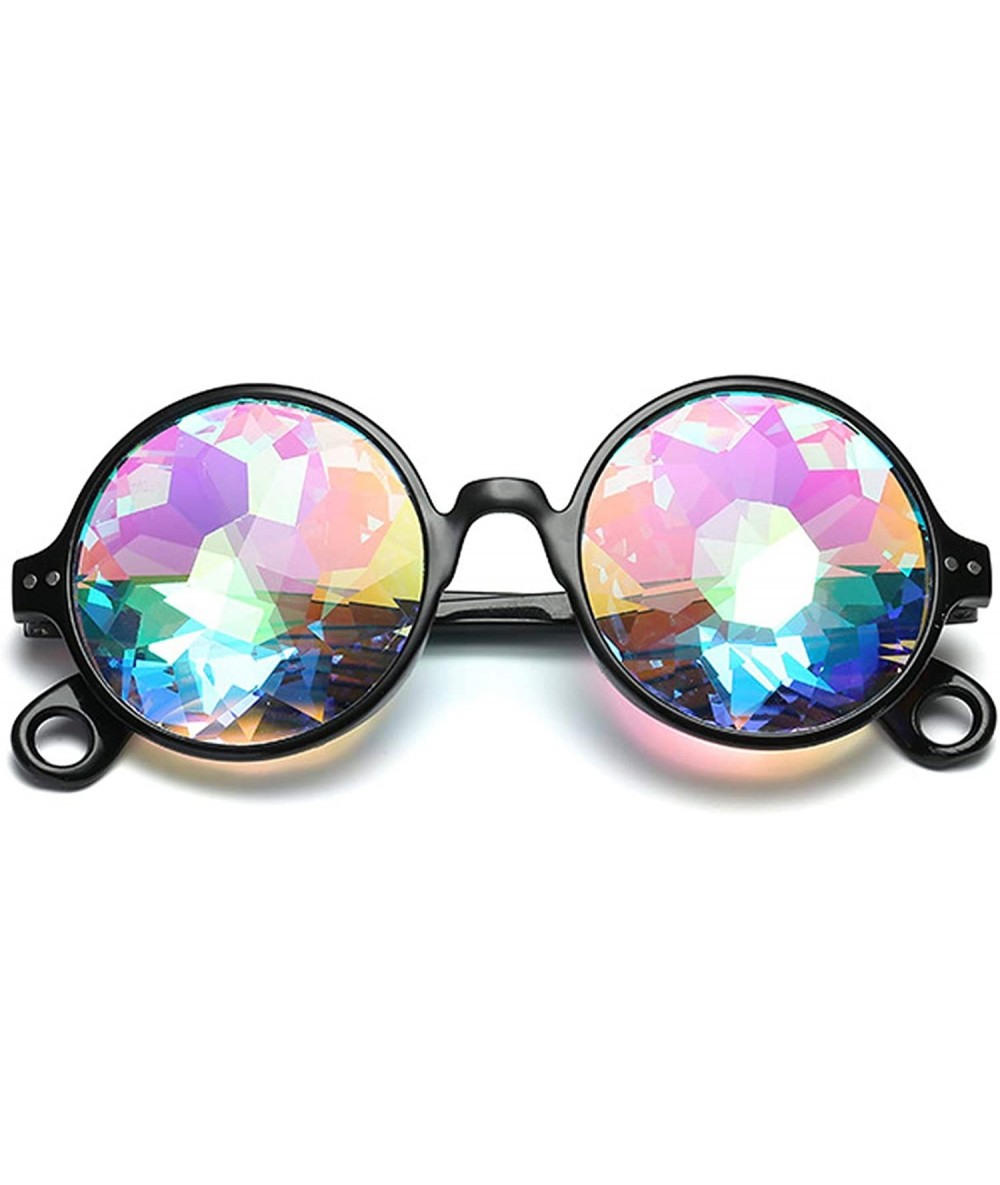 Sport Kaleidoscope Rave Glasses Rainbow Prism Sunglasses Goggles - Black - CA18NOD78AW $17.62