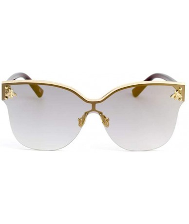 Aviator Fashion big frame one-piece sunglasses- PC lens metal frame trend sunglasses - A - CI18S9RUHDW $82.01