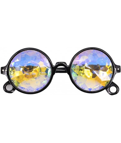 Sport Kaleidoscope Rave Glasses Rainbow Prism Sunglasses Goggles - Black - CA18NOD78AW $17.62