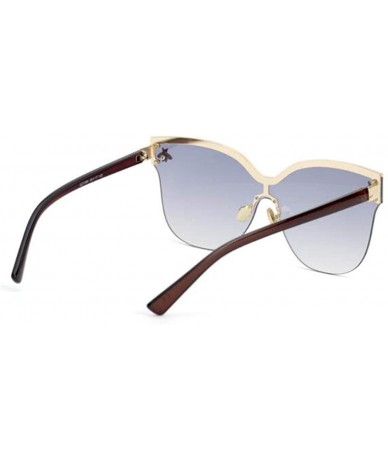 Aviator Fashion big frame one-piece sunglasses- PC lens metal frame trend sunglasses - A - CI18S9RUHDW $82.01