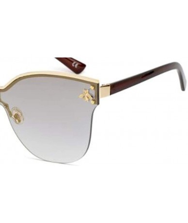 Aviator Fashion big frame one-piece sunglasses- PC lens metal frame trend sunglasses - A - CI18S9RUHDW $82.01