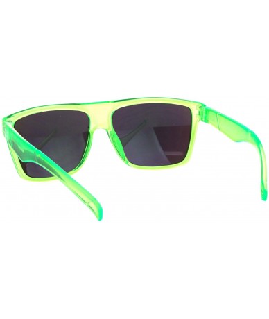 Square KUSH Sunglasses Mens Fashion Square Frame Mirrored Lens UV 400 - Green (Teal Mirror) - CS18IY8EWQ3 $27.24