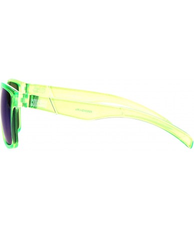 Square KUSH Sunglasses Mens Fashion Square Frame Mirrored Lens UV 400 - Green (Teal Mirror) - CS18IY8EWQ3 $27.24