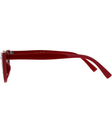 Rectangular Trapezoid Shape Cateye Sunglasses Womens Vintage Retro Fashion Shades - Red - CB18EE7YTAG $19.65