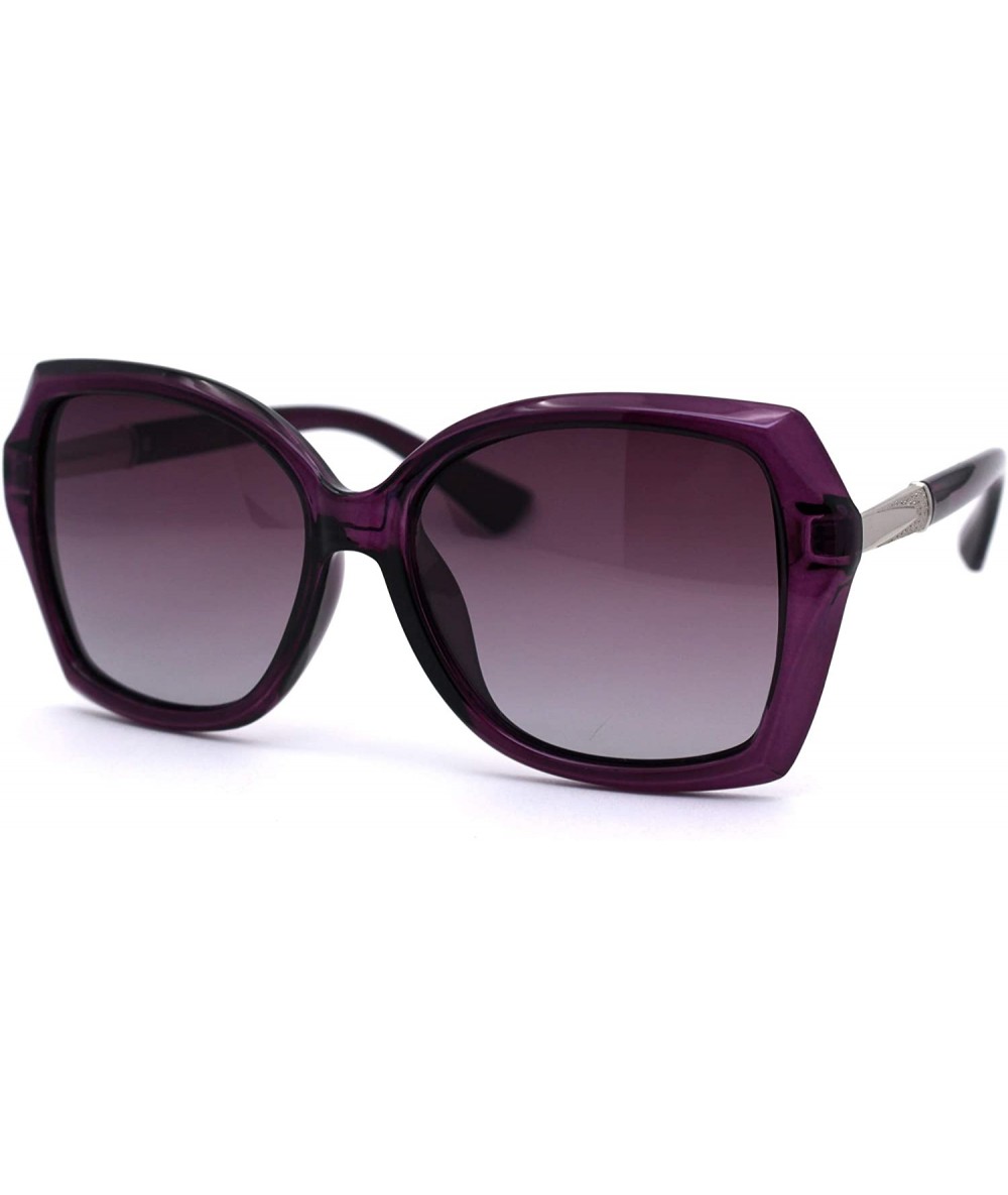 Square Womens CR39 Polarized Square Plastic Butterfly Designer Fashion Sunglasses - All Purple - CD192WWETK7 $23.10