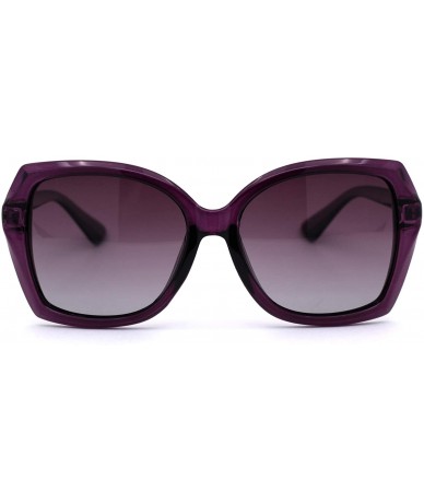 Square Womens CR39 Polarized Square Plastic Butterfly Designer Fashion Sunglasses - All Purple - CD192WWETK7 $23.10