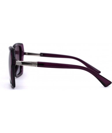 Square Womens CR39 Polarized Square Plastic Butterfly Designer Fashion Sunglasses - All Purple - CD192WWETK7 $23.10