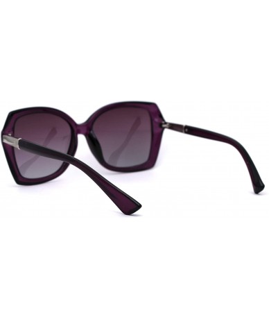 Square Womens CR39 Polarized Square Plastic Butterfly Designer Fashion Sunglasses - All Purple - CD192WWETK7 $23.10