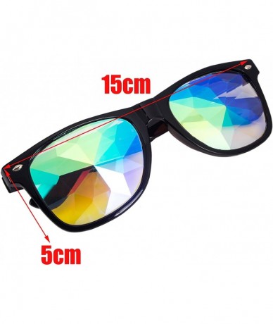 Goggle Festivals Kaleidoscope Glasses Rainbow Prism Sunglasses Goggles - Black+yellow Style 1 - CC18DWGGY2Y $46.91