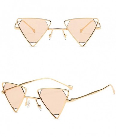 Goggle Vintage Triangle Punk Sunglasses for Women Retro Metal Frame - 8 - C118RXNZZZ3 $34.66