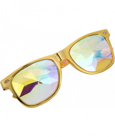 Goggle Festivals Kaleidoscope Glasses Rainbow Prism Sunglasses Goggles - Black+yellow Style 1 - CC18DWGGY2Y $46.91