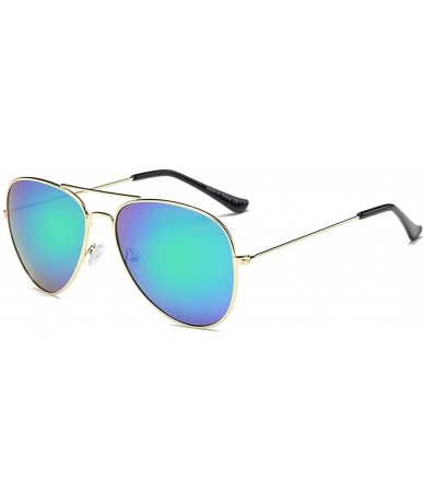 Aviator PC Lens Sunglasses - UV Protection Sunglasses Metal Frame Aviator Glasses - Color 4 - C818ERM8OGI $50.25