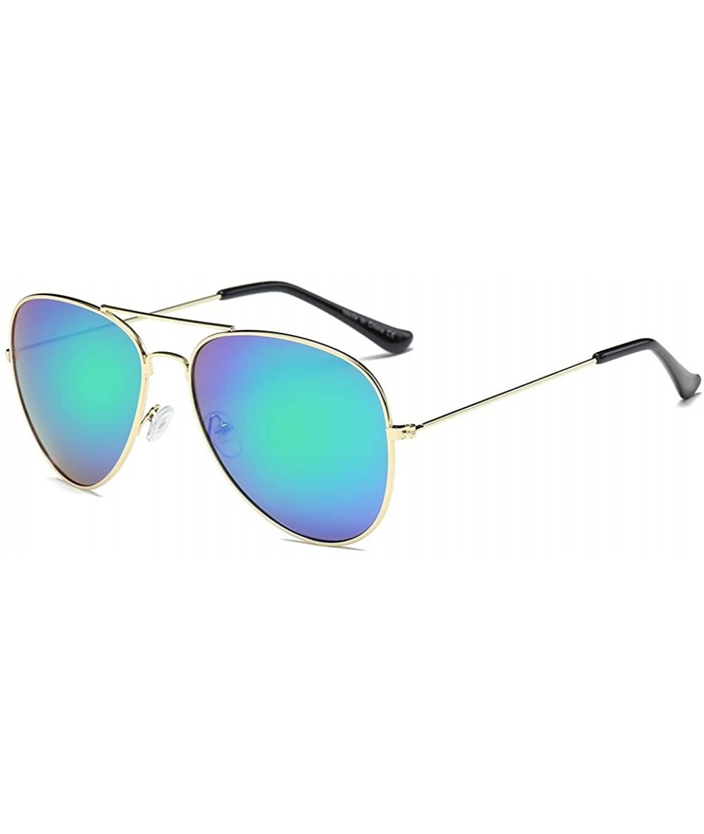 Aviator PC Lens Sunglasses - UV Protection Sunglasses Metal Frame Aviator Glasses - Color 4 - C818ERM8OGI $50.25