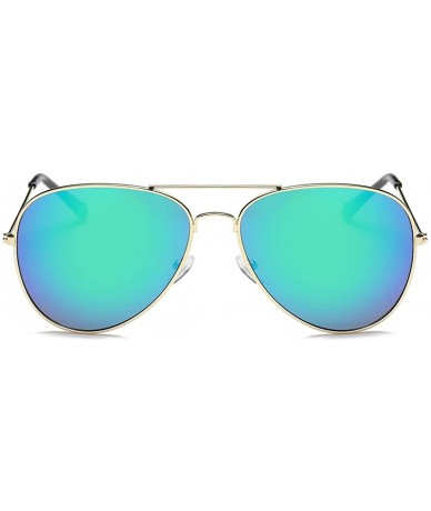 Aviator PC Lens Sunglasses - UV Protection Sunglasses Metal Frame Aviator Glasses - Color 4 - C818ERM8OGI $50.25