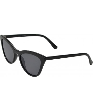 Cat Eye Retro Cat Eye Sunglasses with Flat Lens for Women 100% UV Protection - Black + Smoke - CS1969EIYH9 $24.24