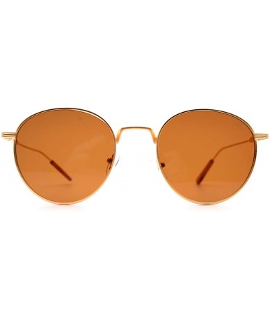 Oval F011 Classic Oval - for Womens-Mens 100% UV PROTECTION - Gold-brown - CB192T0UIS6 $35.54