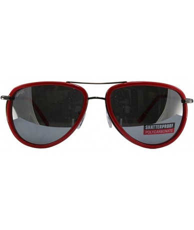 Aviator 2 Pairs Swag Aviator B Fashion Sunglasses Black Red Frame Flash Mirror Lens - CE18Z6RNLN4 $51.50