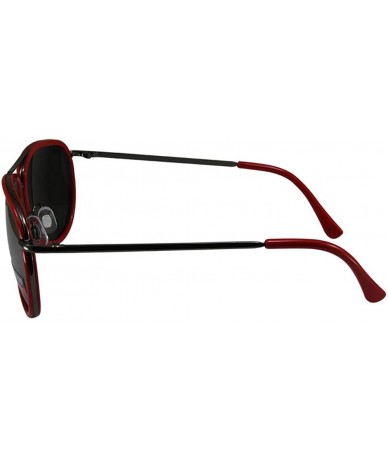 Aviator 2 Pairs Swag Aviator B Fashion Sunglasses Black Red Frame Flash Mirror Lens - CE18Z6RNLN4 $51.50