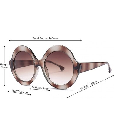 Aviator Oversized Retro Round Sunglasses Candy color Hinge Women Sun Glasses - Double Tea - CQ18N0HZYQM $17.45