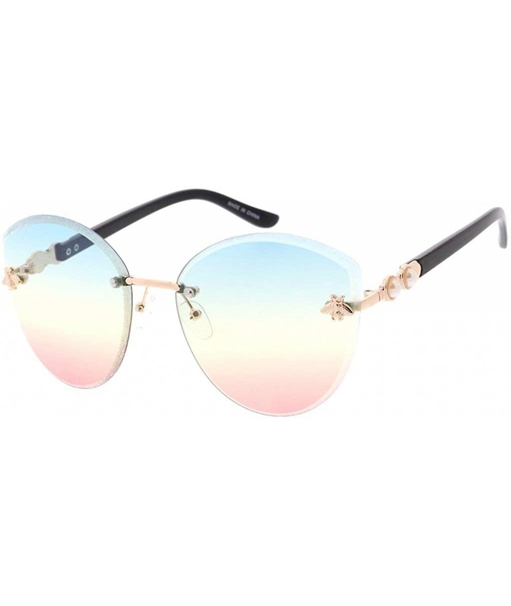 Butterfly Fashion Elegant Butterfly Cat Eye Lens S66 Sunglasses - Blue - CA18ASAL22N $21.79