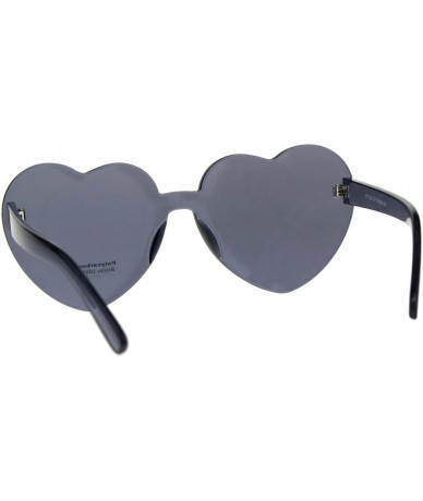 Oversized Monoblock Heart Shape Sunglasses Womens Fashion Shades UV 400 - Black - CX18DLILKTD $22.99