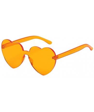 Square Love Heart Shaped Sunglasses Women PC Frame Resin Lens Sun Glasses UV400 Sunglasses - Orange - C3199A2XMRK $16.51