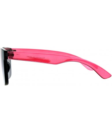 Rimless Monoblock Rimless Sunglasses Thick Square Plastic Frame Unisex Shades - Rose (Orange Mirror) - CN18GUZ37ZE $24.12