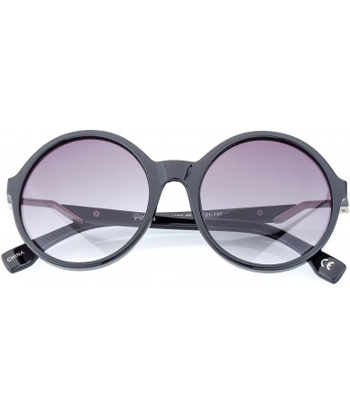 Round Linno Fashion Vintage Round Women Sunglasses 100% UV protection - Gradient Grey - CY19C9KKE6E $23.80