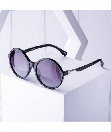 Round Linno Fashion Vintage Round Women Sunglasses 100% UV protection - Gradient Grey - CY19C9KKE6E $23.80