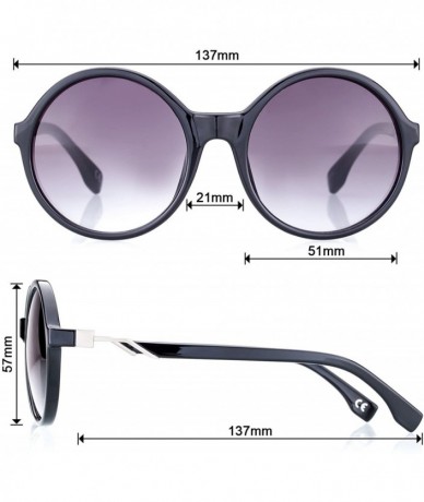 Round Linno Fashion Vintage Round Women Sunglasses 100% UV protection - Gradient Grey - CY19C9KKE6E $23.80