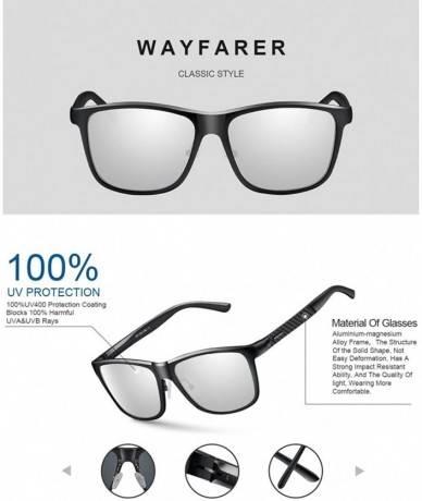 Wayfarer Men's Polarized Sports Sunglasses for men Driving Cycling Fishing Golf Running Metal Frame Sun Glasses - CZ1800DI9WX...