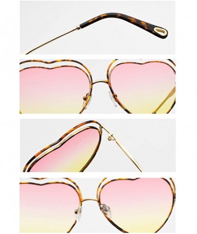 Semi-rimless Men's & Women's Glasses Metal Frame Colored Gradient Lens Sunglasses - Gold Frame Purple - CO18EUXWHDH $22.22