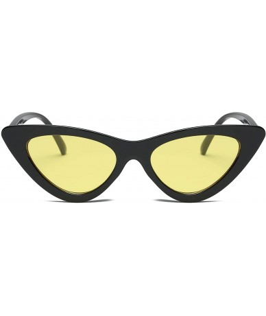 Cat Eye Women Retro Vintage High Pointed UV Protection Cat Eye Fashion Sunglasses - Yellow - C418IZL407X $17.56