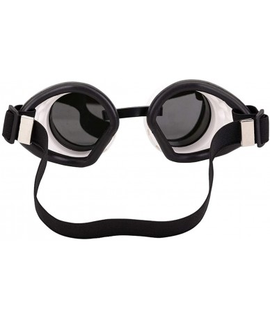 Round Stylish Oval Thick Frame Retro Sunglasses Round Lens Goggles - White&black - CN18RIXDXYS $23.28