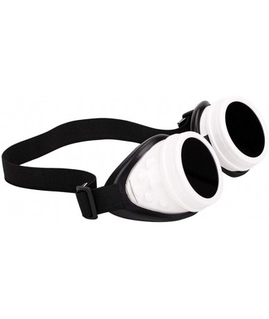 Round Stylish Oval Thick Frame Retro Sunglasses Round Lens Goggles - White&black - CN18RIXDXYS $23.28