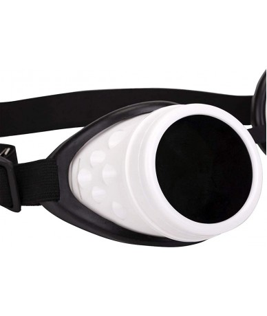 Round Stylish Oval Thick Frame Retro Sunglasses Round Lens Goggles - White&black - CN18RIXDXYS $23.28