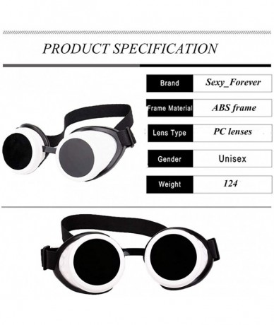 Round Stylish Oval Thick Frame Retro Sunglasses Round Lens Goggles - White&black - CN18RIXDXYS $23.28