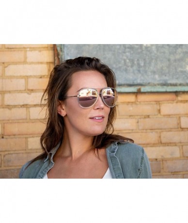 Rectangular Replacement Lenses for Revo Crux N RE4066 (63mm) - Rose Gold Mirror Polarized - CB18IYD49CG $70.88