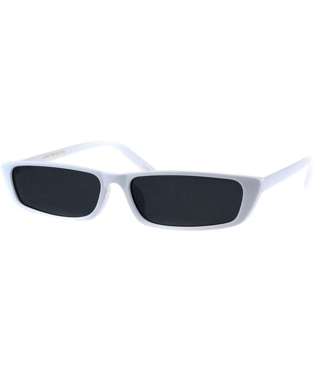 Rectangular Skinny Rectangular Frame Sunglasses Unisex Trendy Fashion Shades UV 400 - White - C418H7ZS062 $20.16