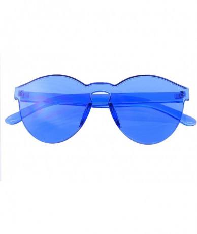 Round Womens Round Transparent Candy Sunglasses Sun Shades Men Luxury 8 Colors - Blue - CG18KK5HYKU $18.45