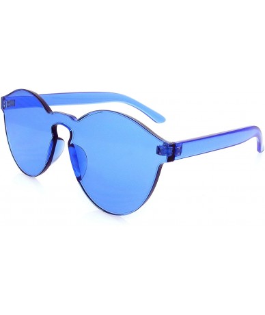 Round Womens Round Transparent Candy Sunglasses Sun Shades Men Luxury 8 Colors - Blue - CG18KK5HYKU $18.45