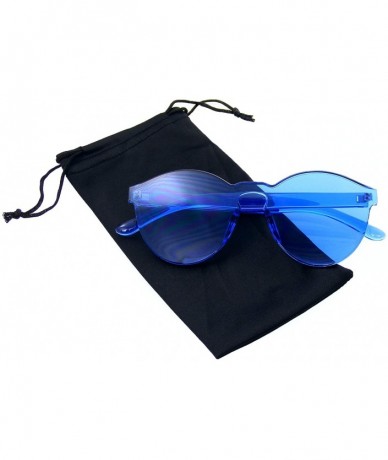 Round Womens Round Transparent Candy Sunglasses Sun Shades Men Luxury 8 Colors - Blue - CG18KK5HYKU $18.45