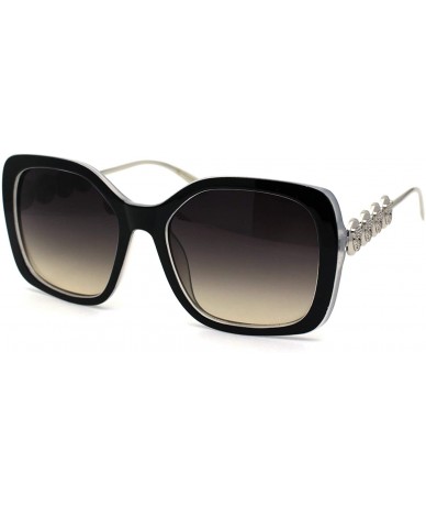 Butterfly Womens Butterfly Jewel Jaguar Head Emblem Arm Sunglasses - Black Grey Brown - C7197DYI0LH $23.05