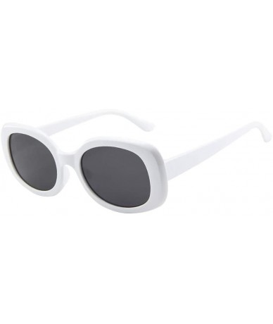 Square Big Frame Sunglasses Vintage Retro Oval Shape Sunglasses Unisex Sunglasses Eyewear (A) - A - CG18OT2X8QT $16.80