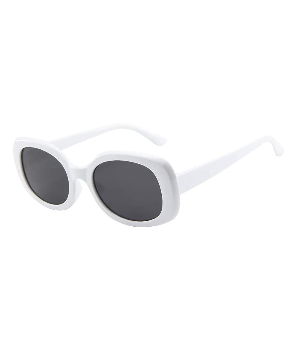 Square Big Frame Sunglasses Vintage Retro Oval Shape Sunglasses Unisex Sunglasses Eyewear (A) - A - CG18OT2X8QT $16.80