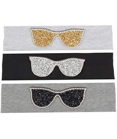 Wrap Plain Stretch Headb s Sunglasses Elastic Headb Rhinestones Hair B - Gold Black - C618T056Z2L $62.94