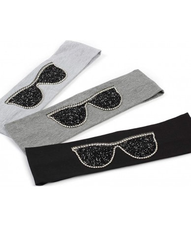 Wrap Plain Stretch Headb s Sunglasses Elastic Headb Rhinestones Hair B - Gold Black - C618T056Z2L $62.94